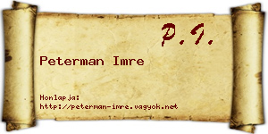 Peterman Imre névjegykártya