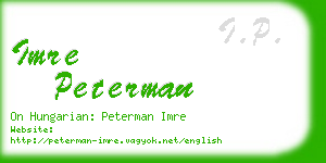 imre peterman business card